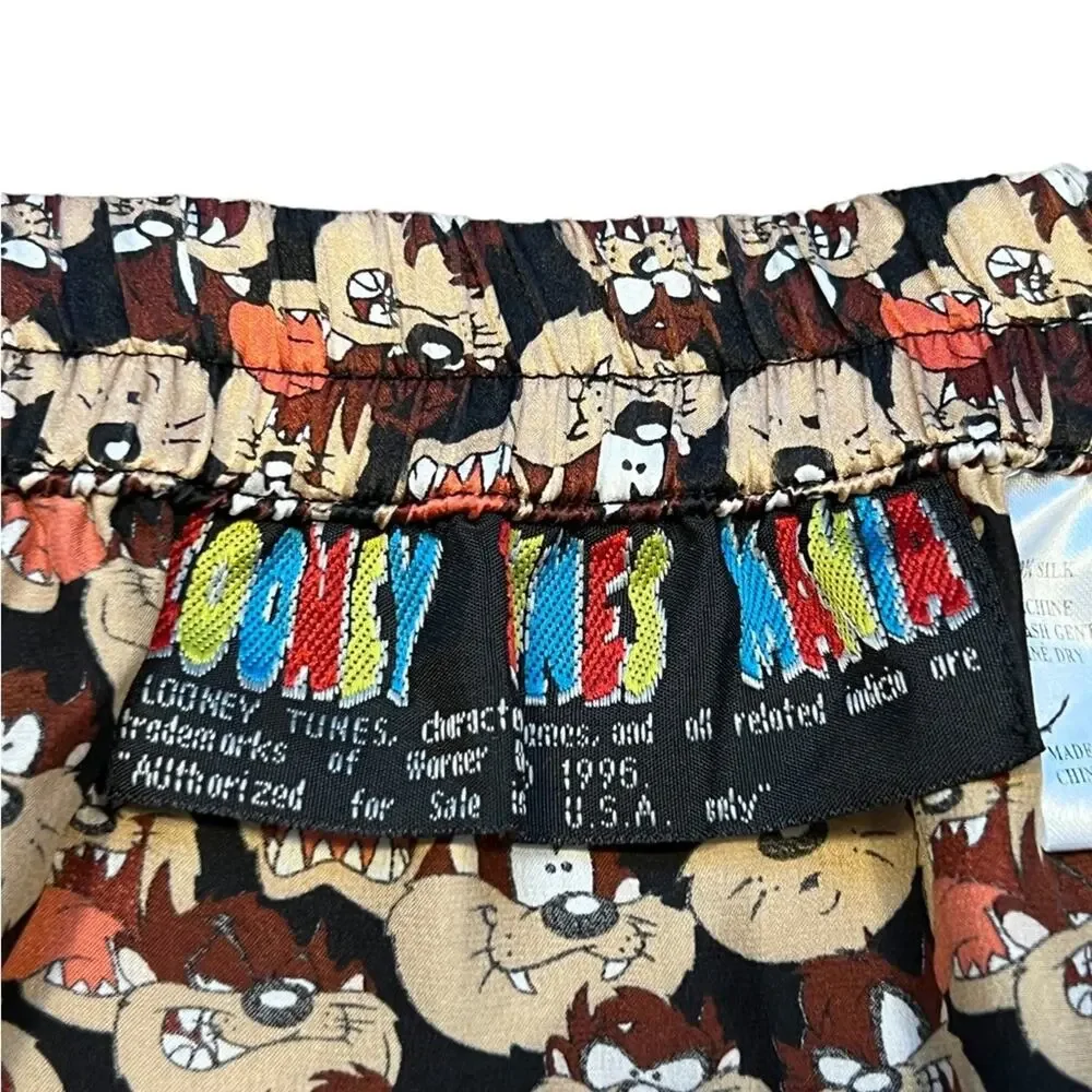 Looney Tunes Taz Tasmanian Devil All Over Vintage 90s 1996 Silk Boxers Mens XL